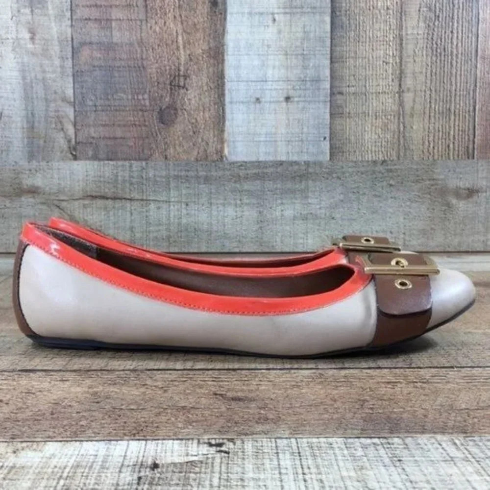 Banana Republic Orange Cream Belt Ballet Flats Womens 8.5‎ Comfort Shoes